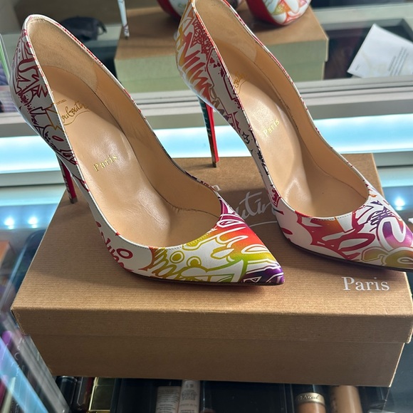 Christian Louboutins pigalle follies 100 cal multi color - Picture 1 of 9